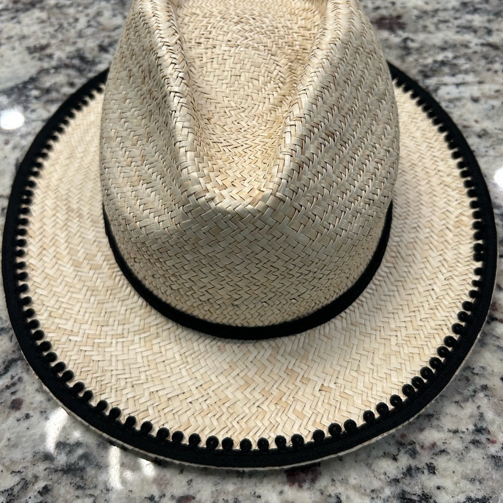 Women’s Brixton Palm Straw‎ Hat with Black Trim